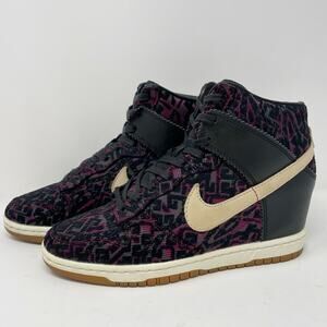 Nike Dunk Sky High Hidden Wedge Sneakers Womens 7.5 Premium Purple Tribal